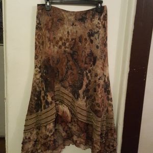 Passion Italian brown ruffles maxi skirt